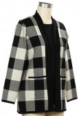 Plaid Cardigan Sweater with Pockets